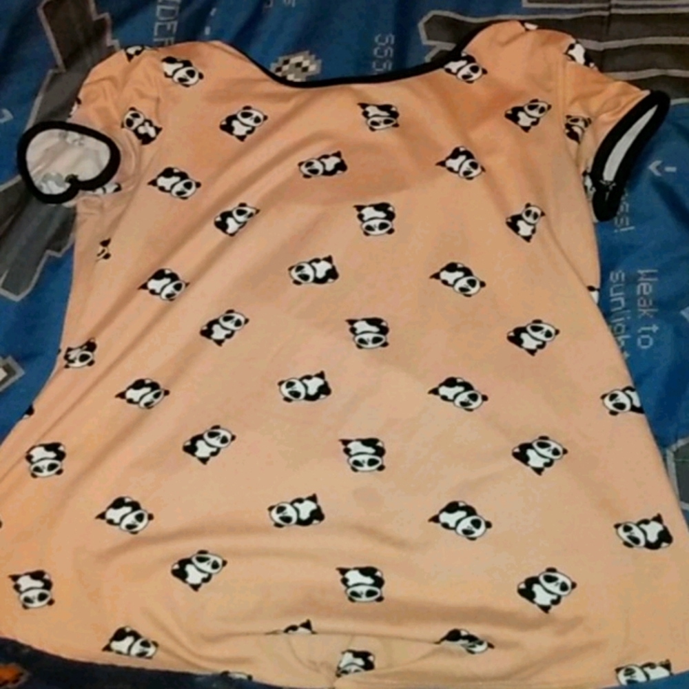 Peach panda shirt